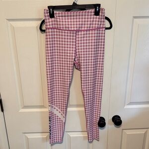 Pink Gingham peloton leggings